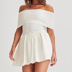 MESHKI off-shoulder white dress